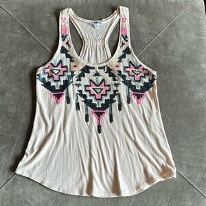 Express Tribal Sequin Racerback Tank